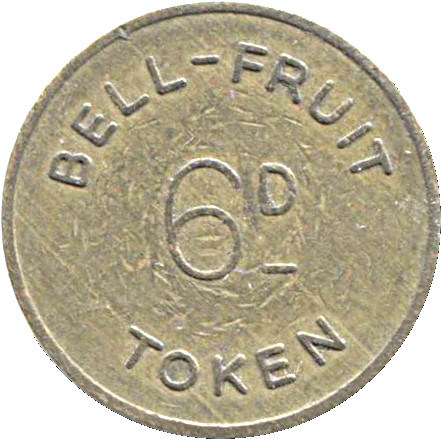 2½ New Pence / 6 Pence - Bell-Fruit Token Decimal coinage reverse