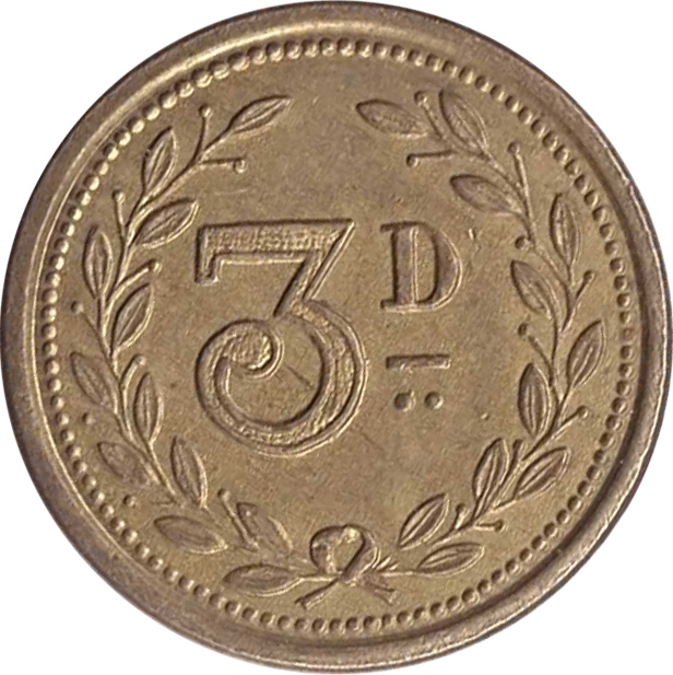 3 Pence - Alfred Cockett Wisbech reverse