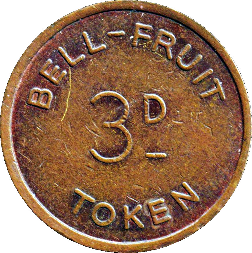 3 Pence - Bell-Fruit Token reverse