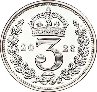 3 Pence - Charles III Maundy Money reverse