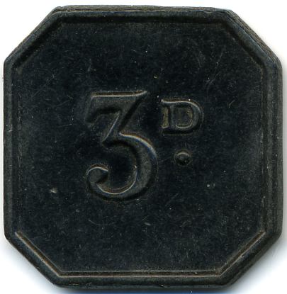 3 Pence - Darlington C and Ind CS Durham reverse