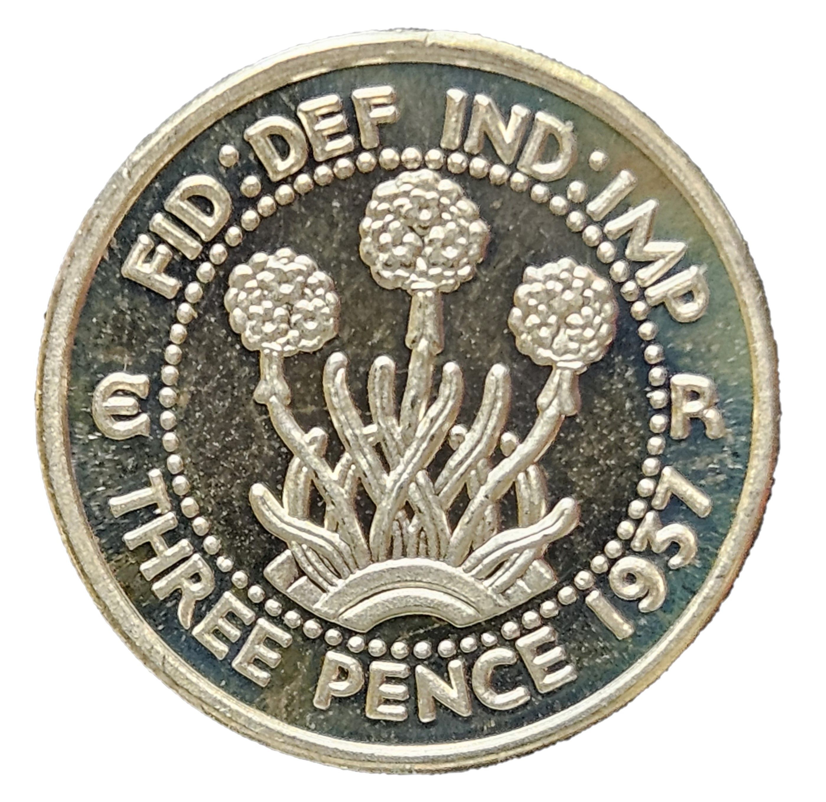 3 Pence Edward VIII Pattern Thrift Floral reverse