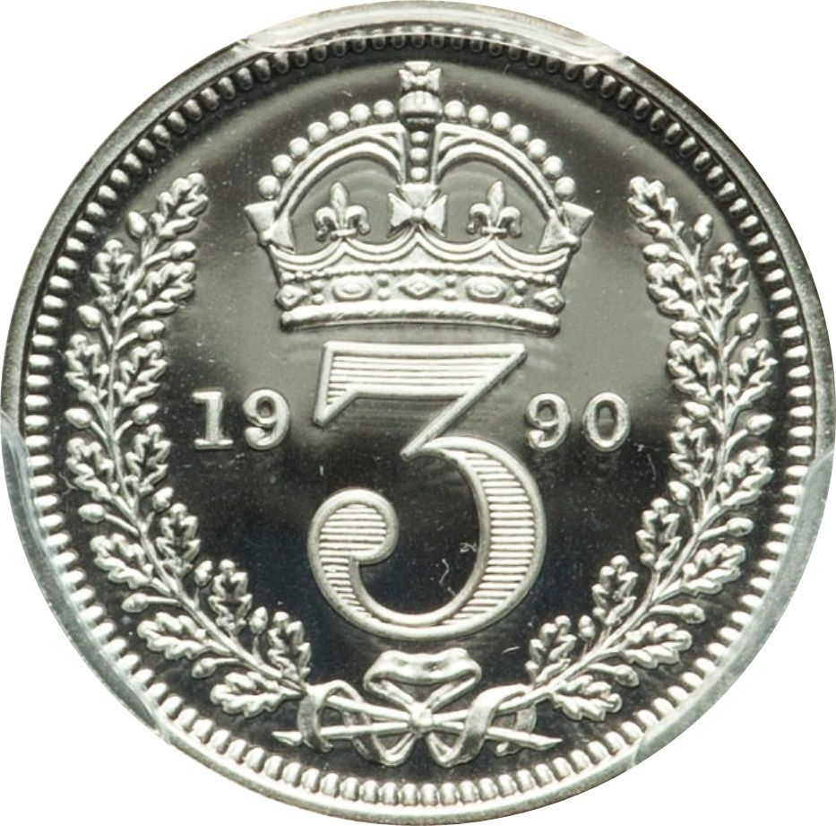 3 Pence - Elizabeth II 1st portrait; Maundy decimal reverse