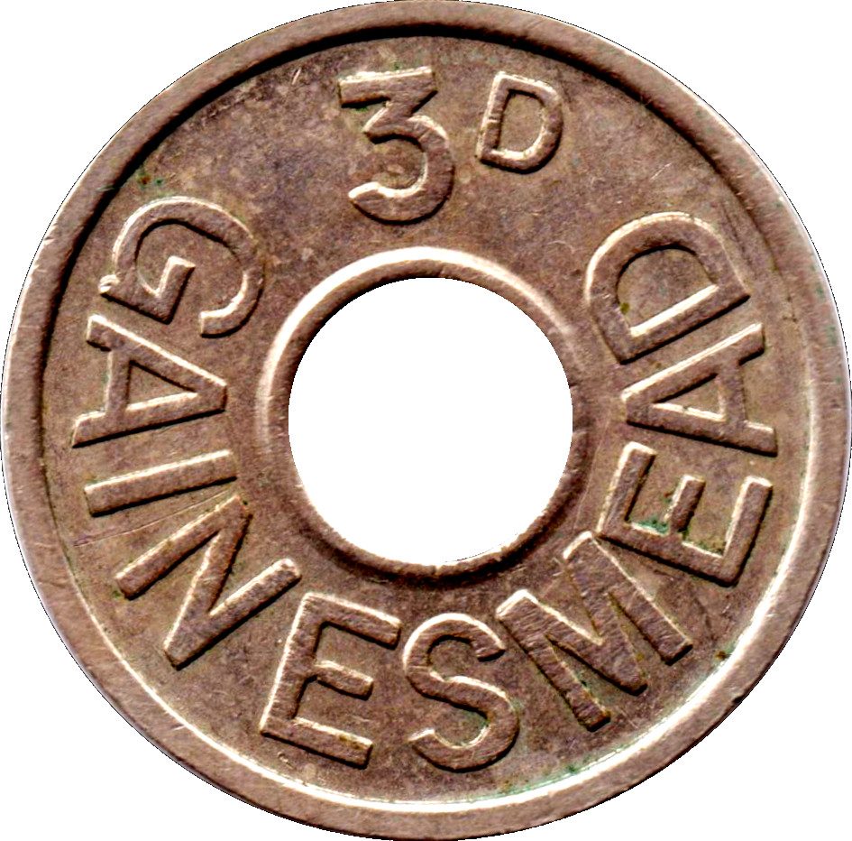 3 Pence - Gainesmead obverse