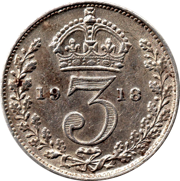 3 Pence - George V 1st issue; incl. Maundy reverse