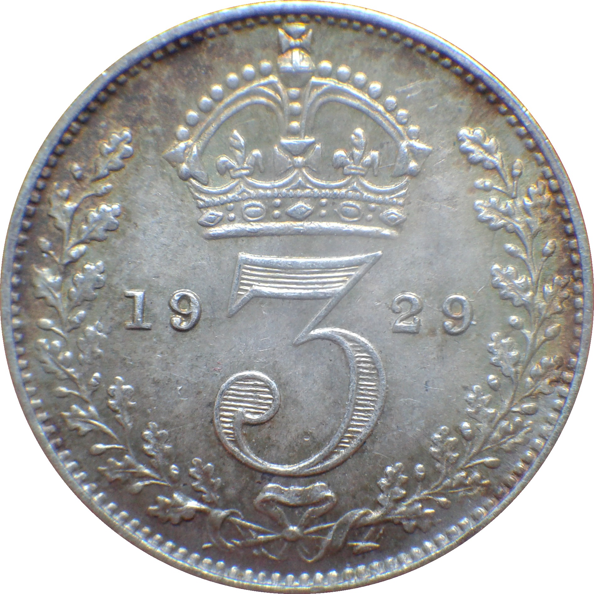 3 Pence - George V 3rd issue; incl. Maundy reverse