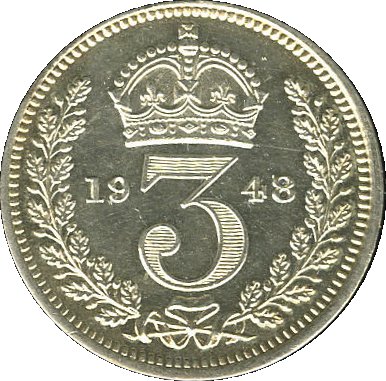 3 Pence - George VI 2nd Maundy issue reverse
