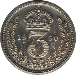 3 Pence - George VI 3rd Maundy issue reverse