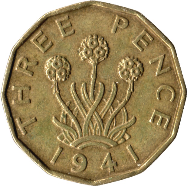 3 Pence - George VI with 'IND:IMP' reverse