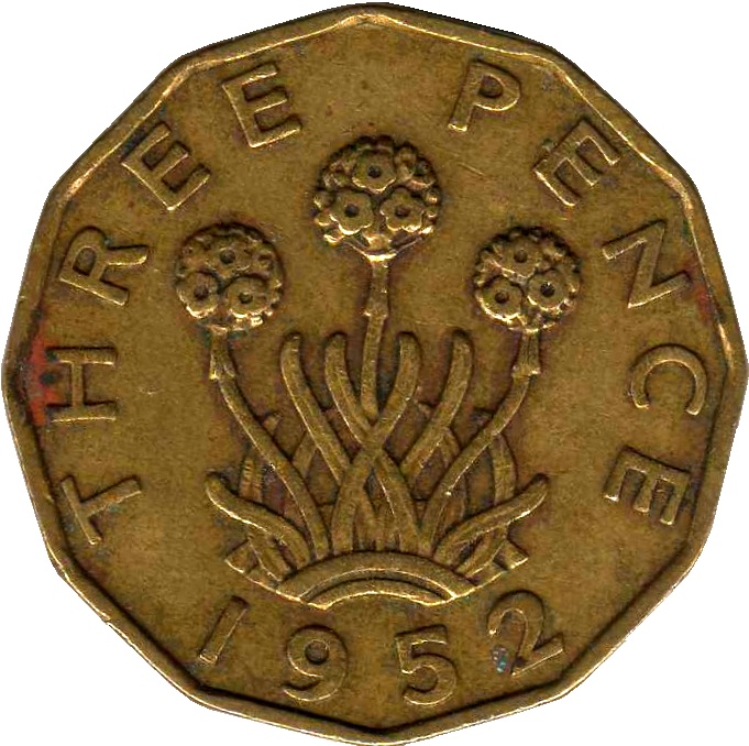 3 Pence - George VI without 'IND:IMP' reverse