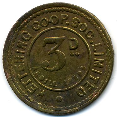 3 Pence - Kettering CSL Northamptonshire reverse
