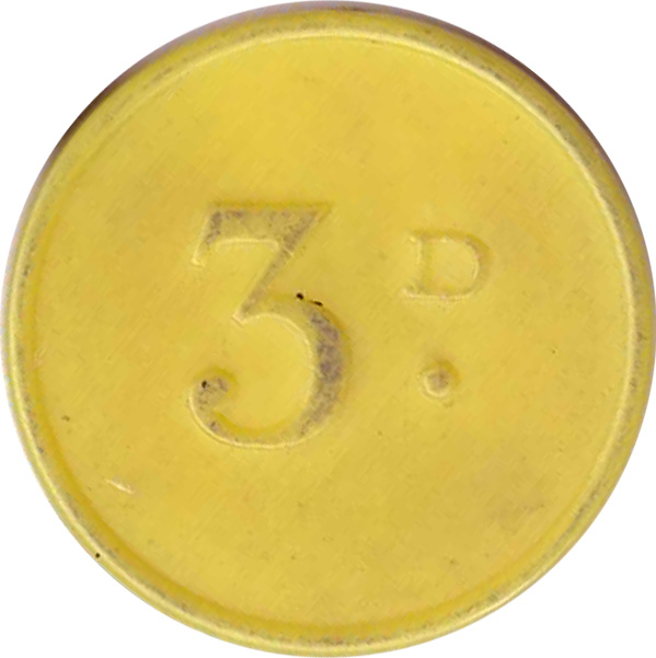 3 Pence Transport Token - Warrington Corporation reverse