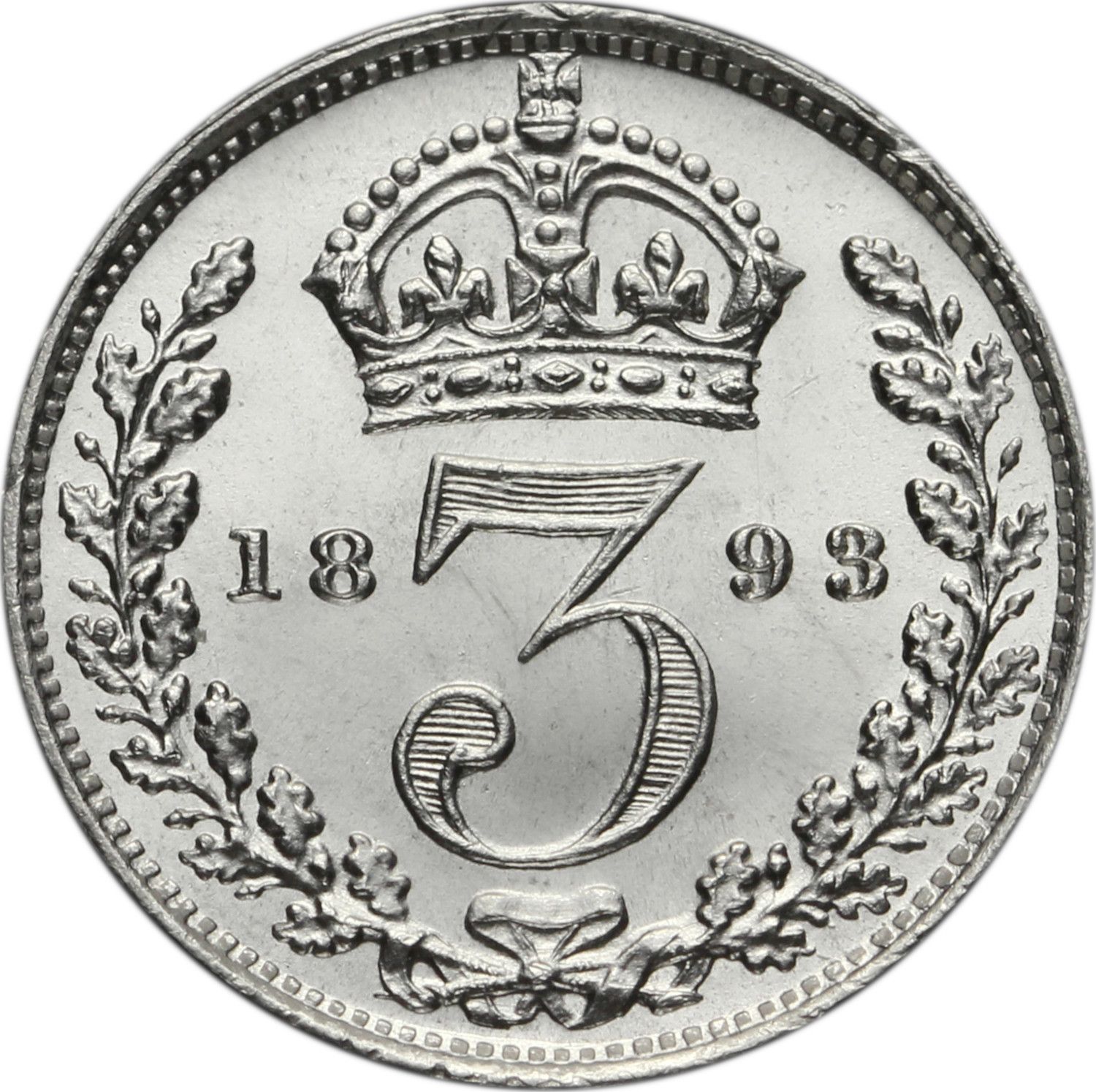 3 Pence - Victoria 3rd portrait; incl. Maundy reverse