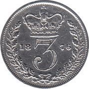 3 Pence - Victoria Maundy reproduction reverse