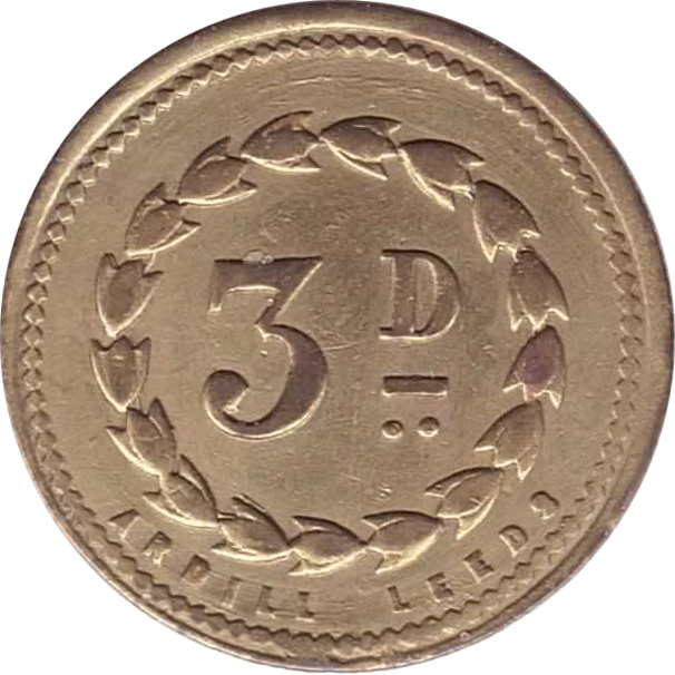 3 Pence - Working Men's Club and Institute Dewsbury reverse