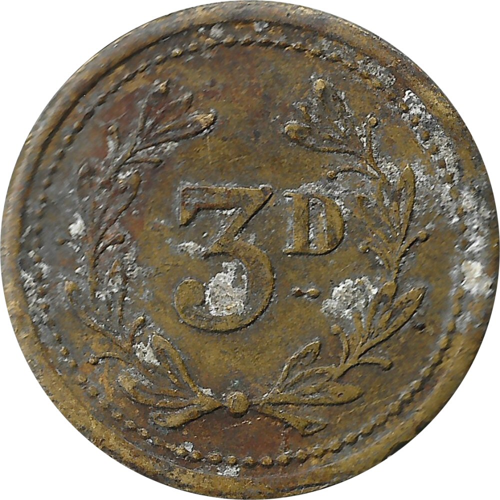 3 Pence - Working Men's Club and Institute Hasland reverse