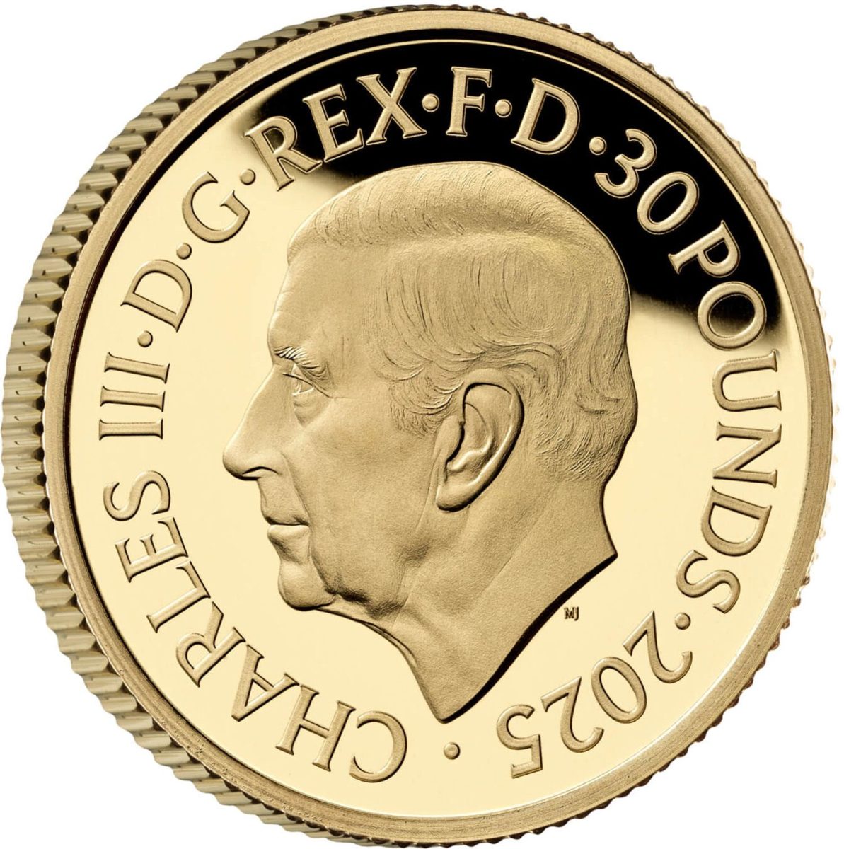 30 Pounds - Charles III 1/3 oz Fine Gold obverse
