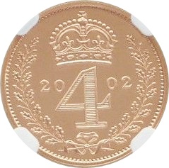 4 Pence - Elizabeth II 1st portrait; Gold Maundy reverse