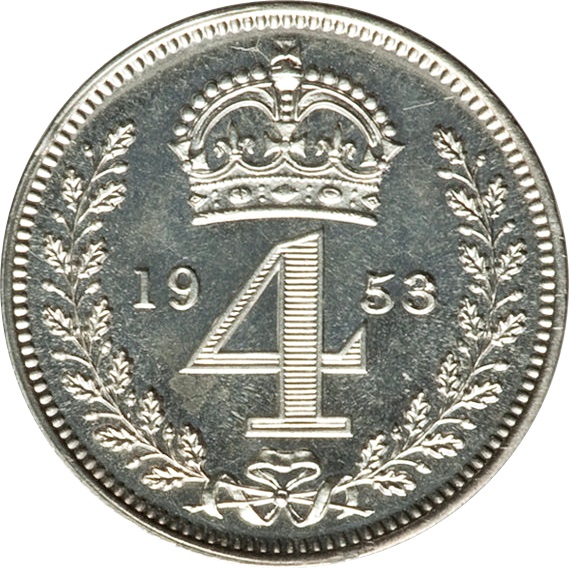 4 Pence - Elizabeth II Maundy pre-decimal; 1st issue reverse