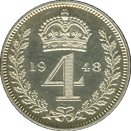 4 Pence - George VI 2nd Maundy issue reverse