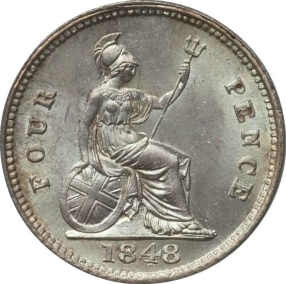 4 Pence - Victoria 1st portrait reverse