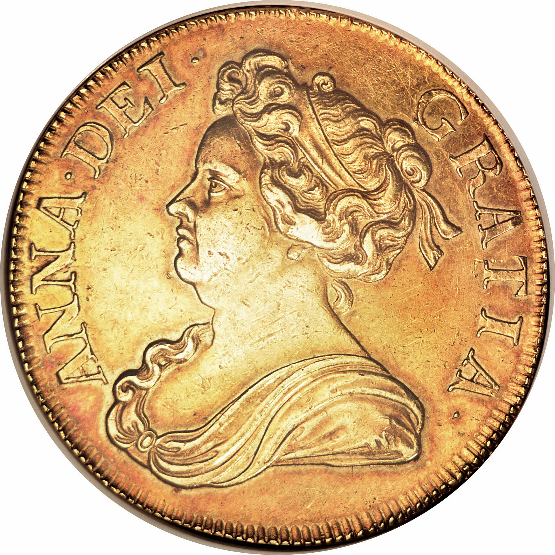5 Guineas - Anne obverse