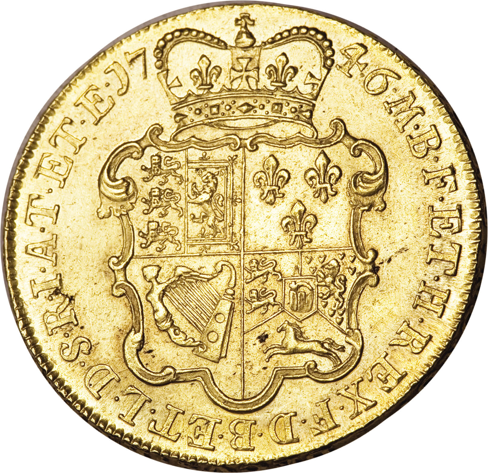 5 Guineas - George II Older portrait reverse