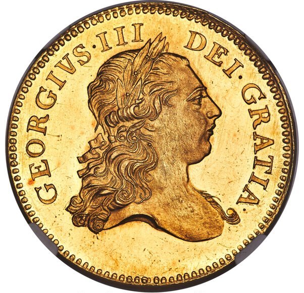 5 Guineas - George III Pattern obverse