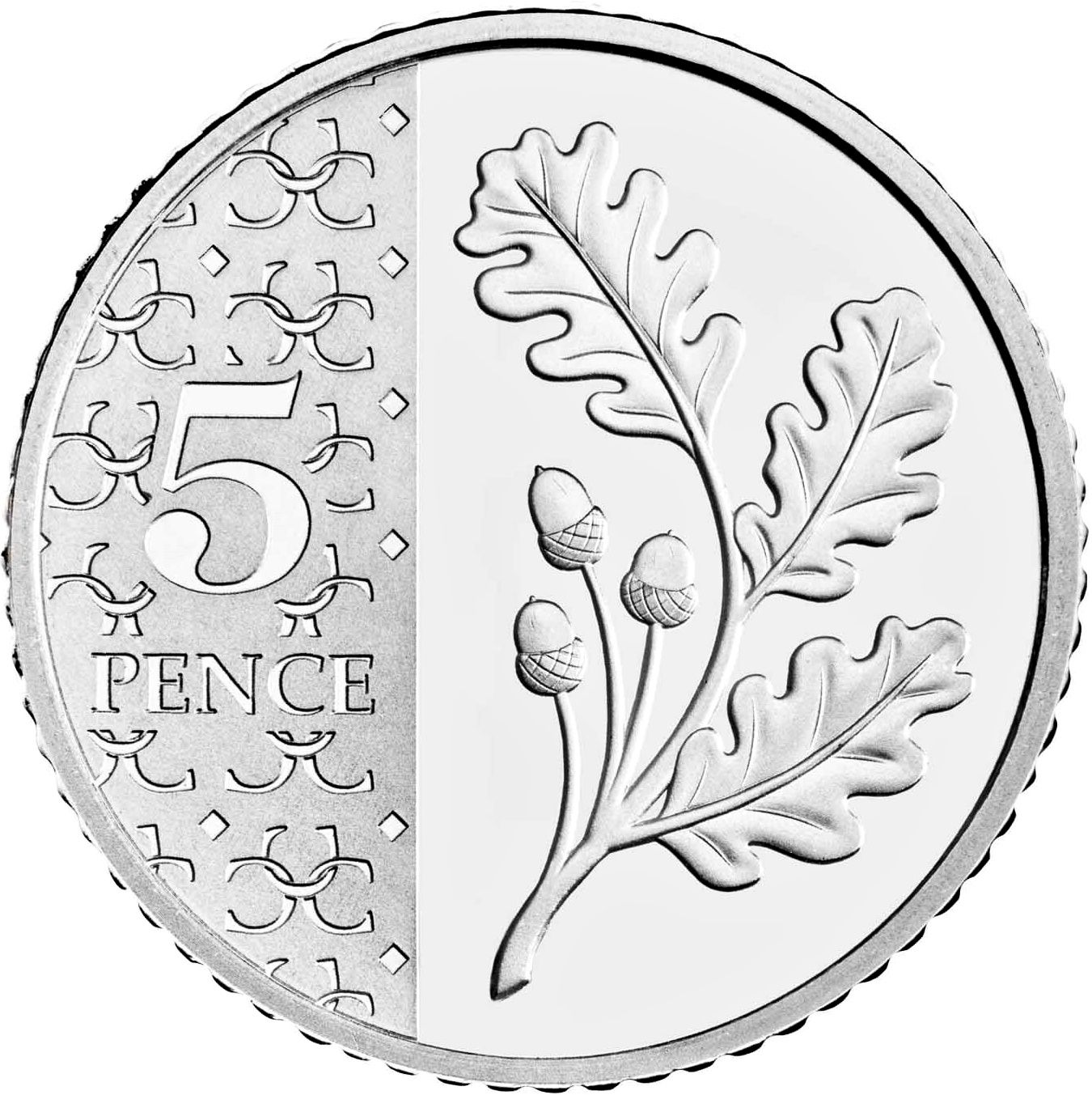 5 Pence - Charles III Oak Sprig reverse