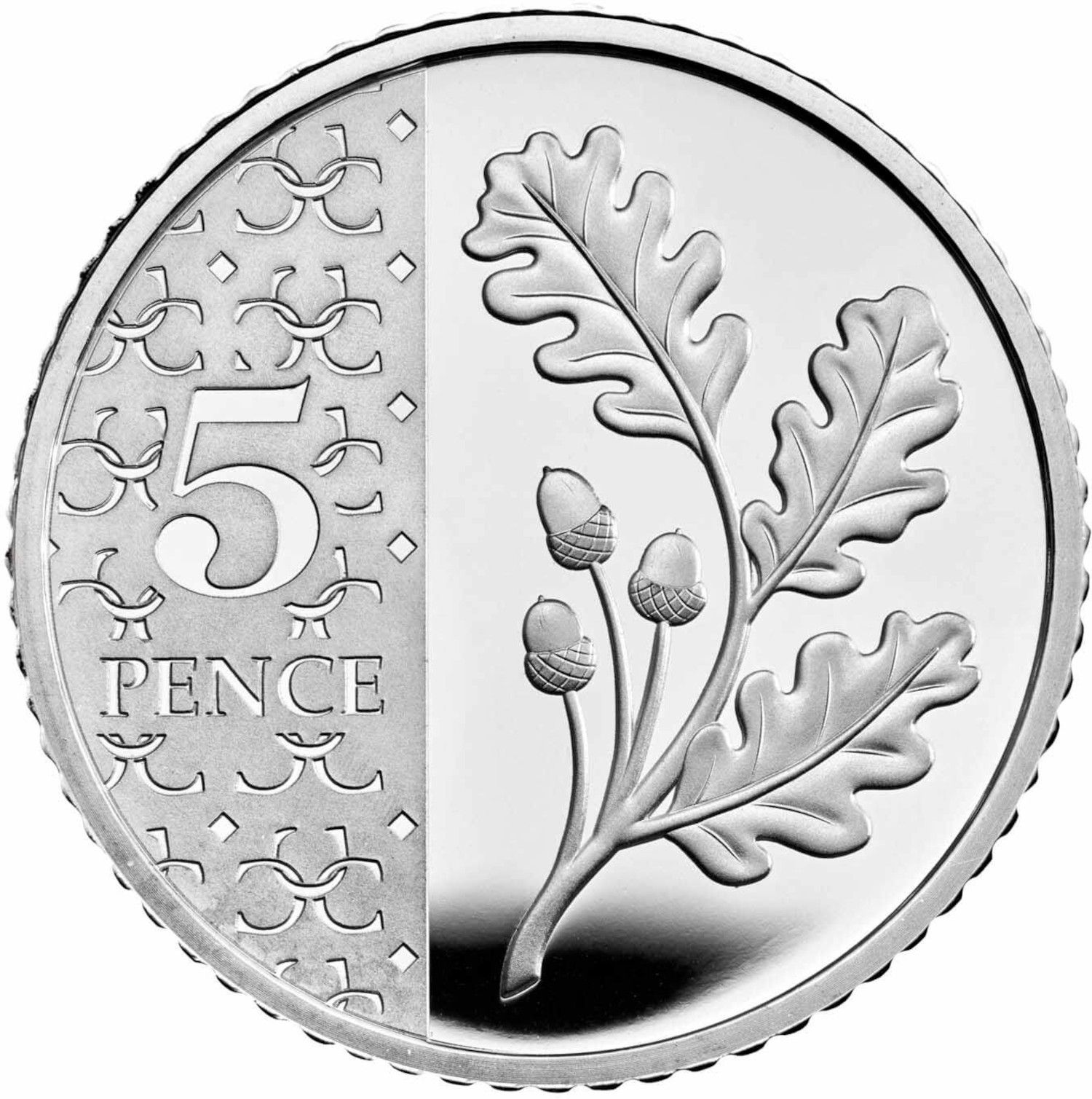 5 Pence - Charles III Oak Sprig; Silver Proof reverse
