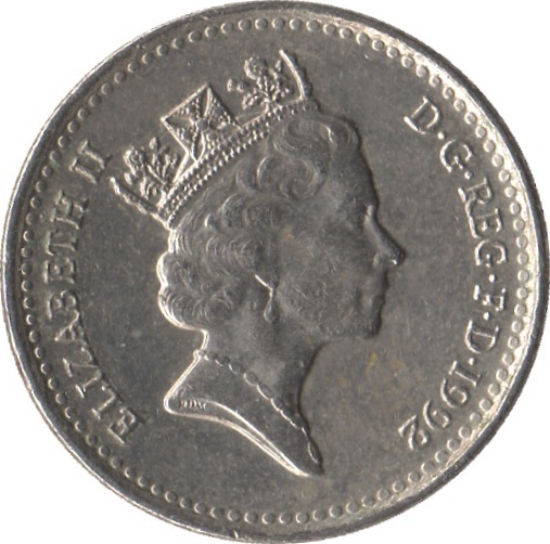 5 Pence - Elizabeth II 3rd portrait; small type obverse