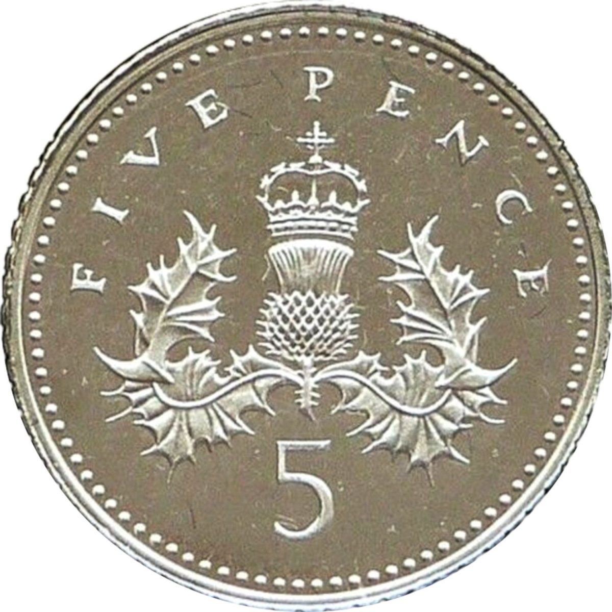 5 Pence - Elizabeth II 4th portrait; Crowned Thistle Silver Proof