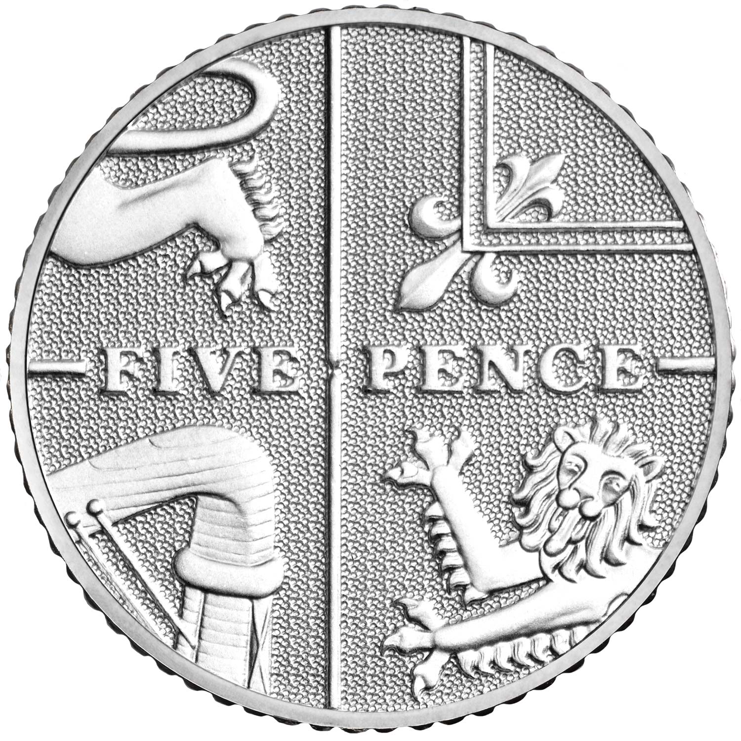 5 Pence - Elizabeth II 5th portrait; Royal Shield reverse