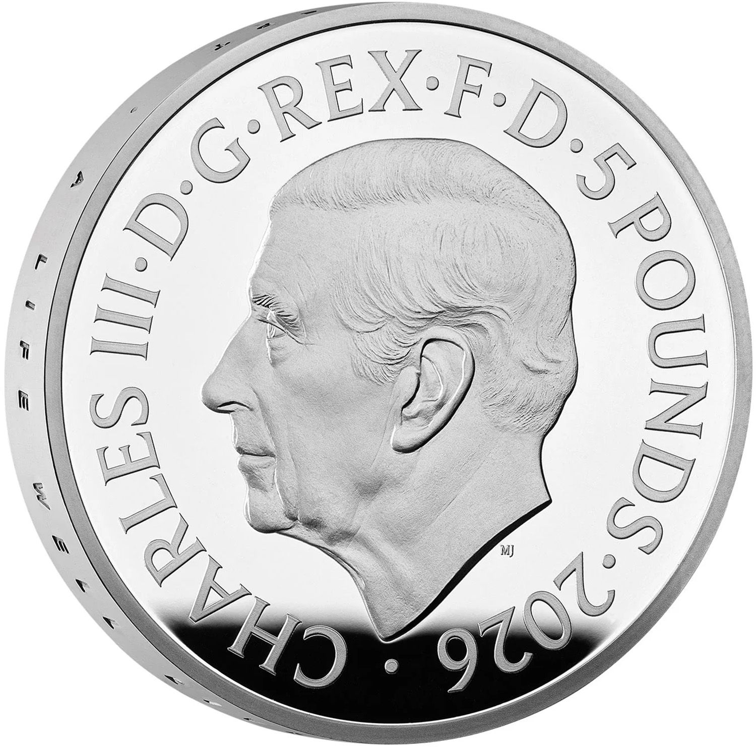 5 Pounds - Charles III 100th anniversary of Queen Elizabeth II; Silver Piedfort obverse