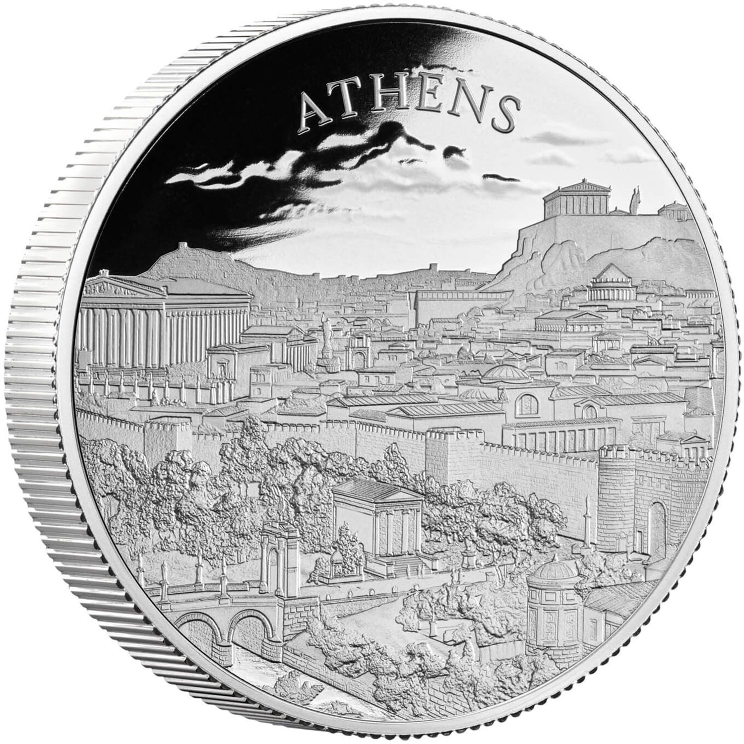 5 Pounds - Charles III Athens; Silver Proof reverse