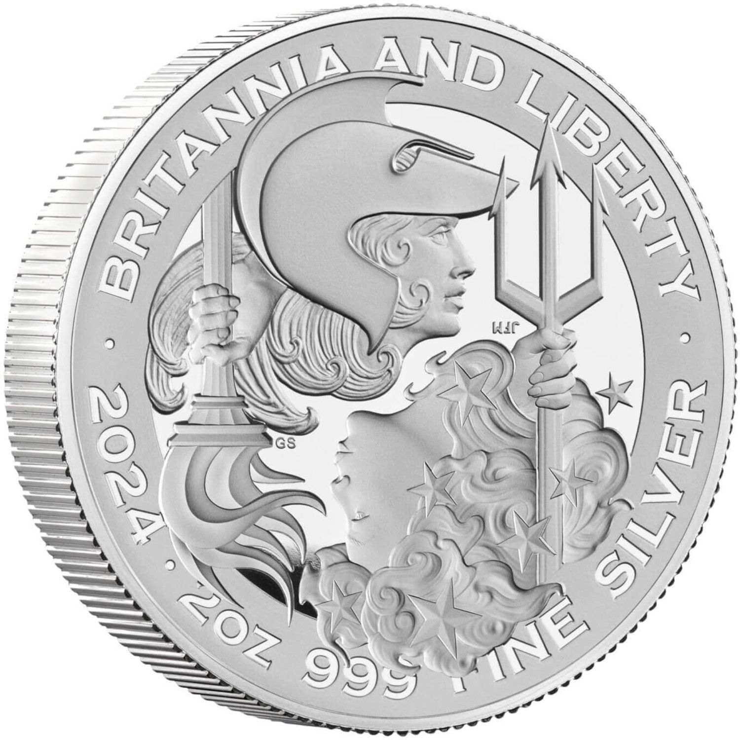 5 Pounds - Charles III Britannia & Liberty; Silver Proof reverse