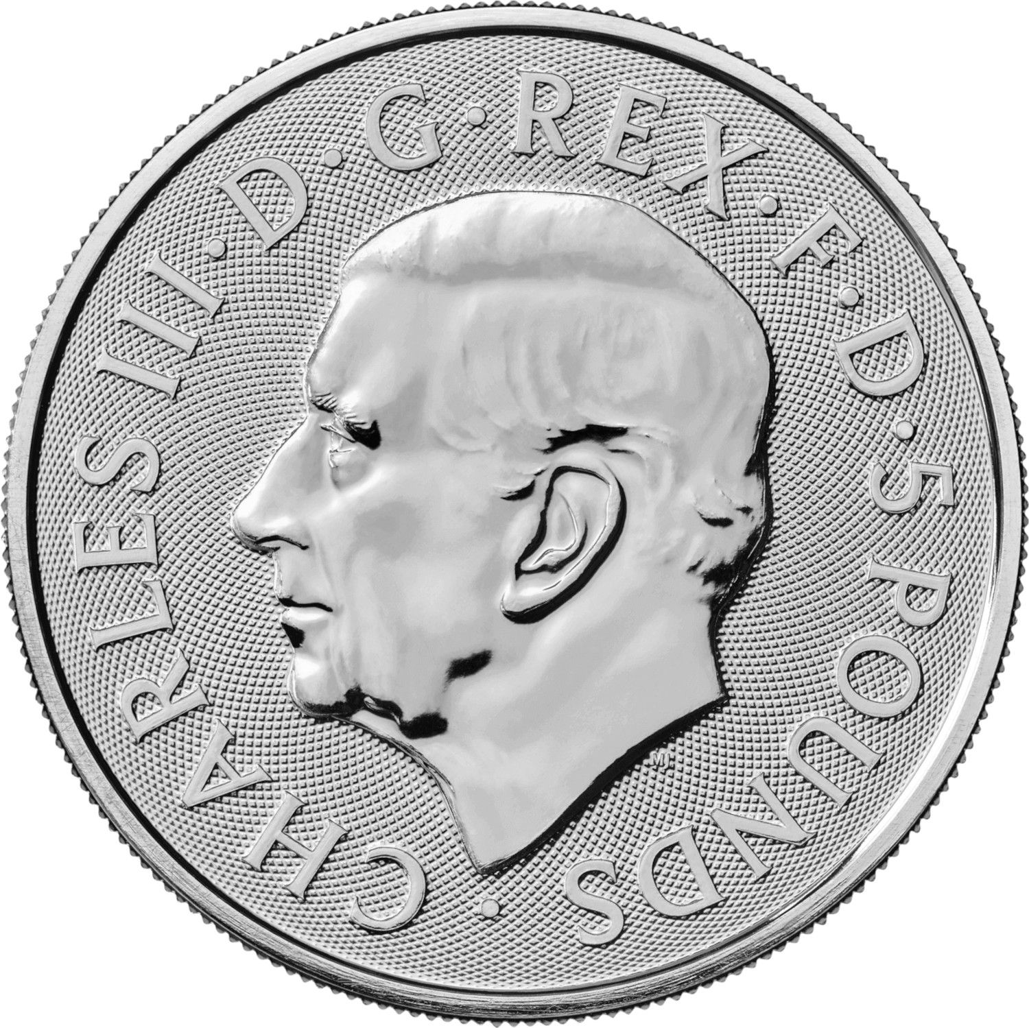 5 Pounds - Charles III Bull of Clarence; 2oz Fine Silver obverse