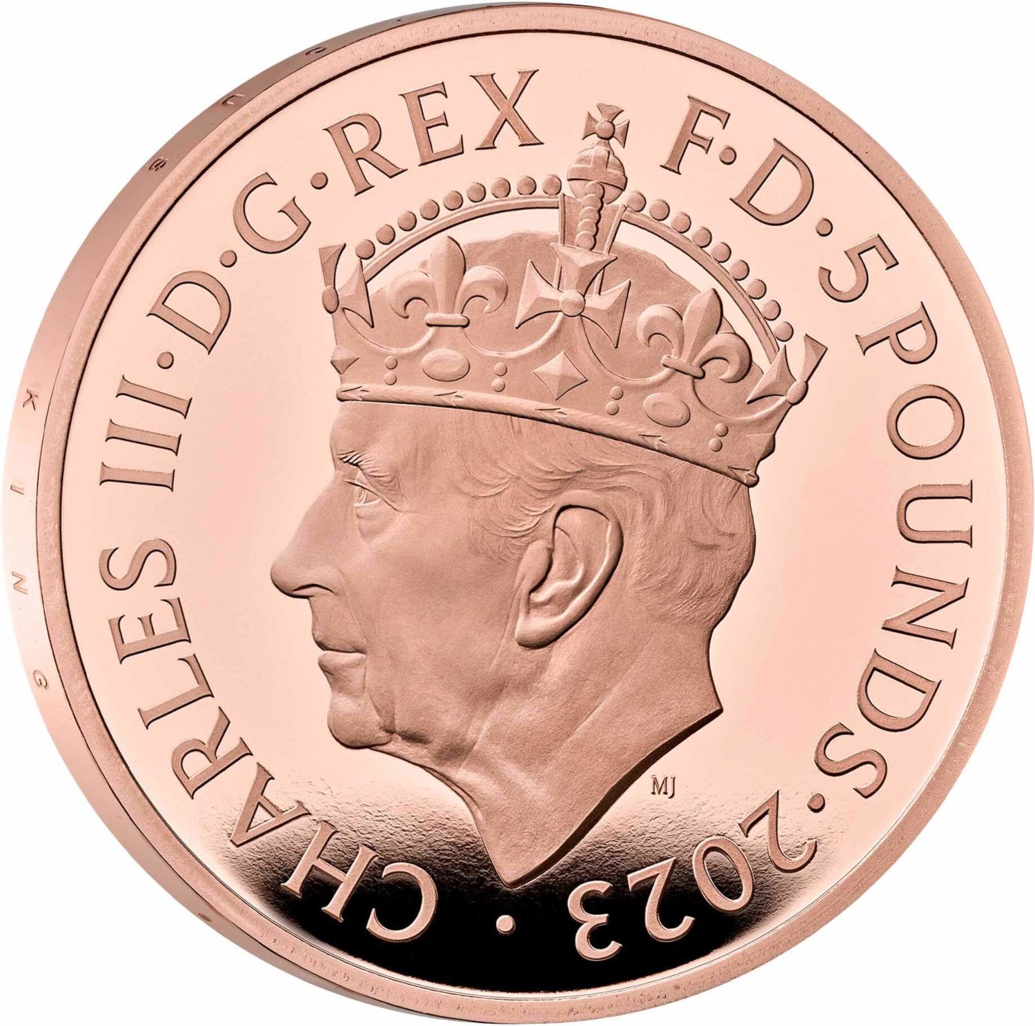5 Pounds - Charles III Coronation; Gold Proof obverse