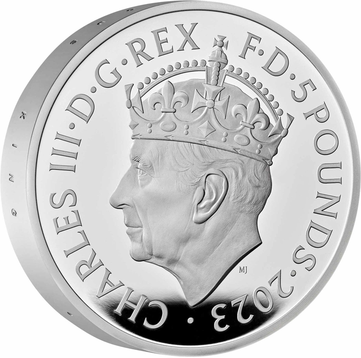 5 Pounds - Charles III Coronation; Silver Piedfort obverse
