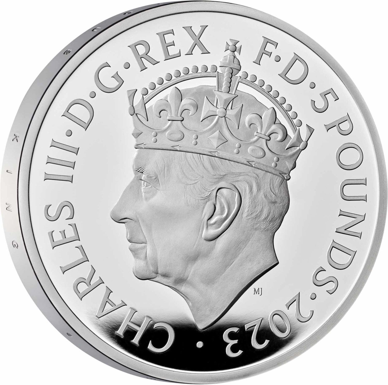 5 Pounds - Charles III Coronation; Silver Proof obverse