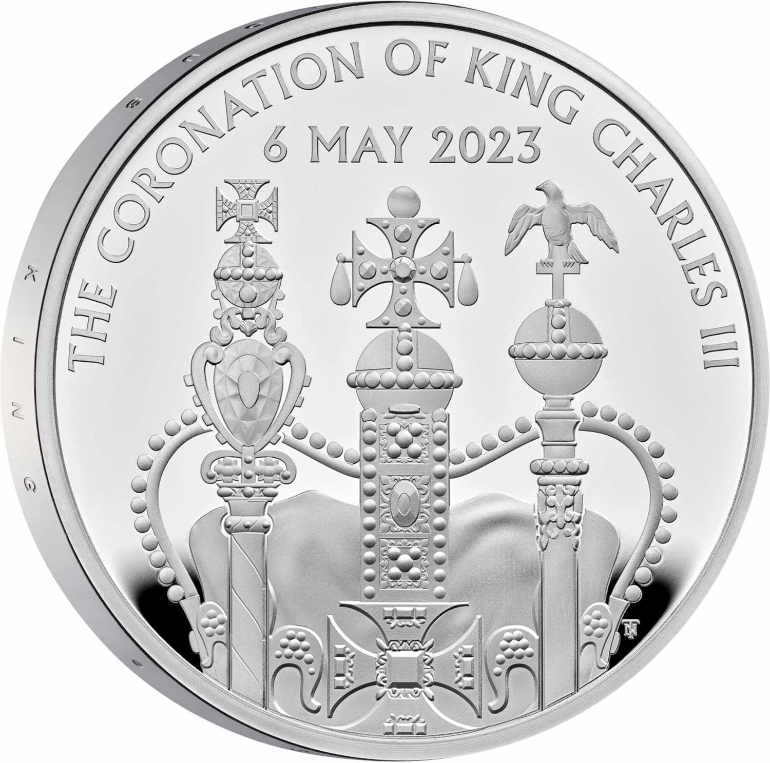 5 Pounds - Charles III Coronation; Silver Proof reverse