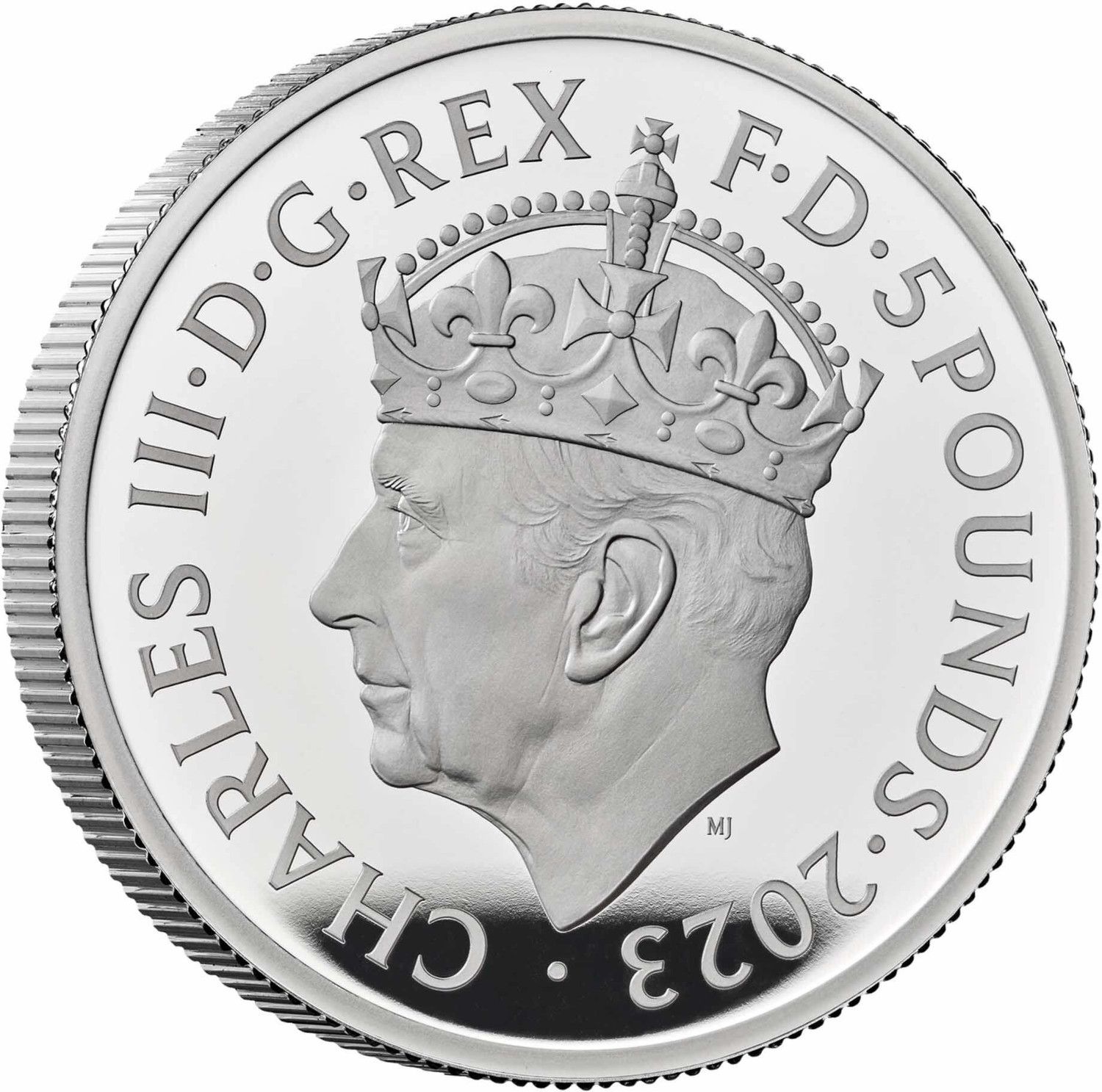 5 Pounds - Charles III Coronation; Silver Proof obverse