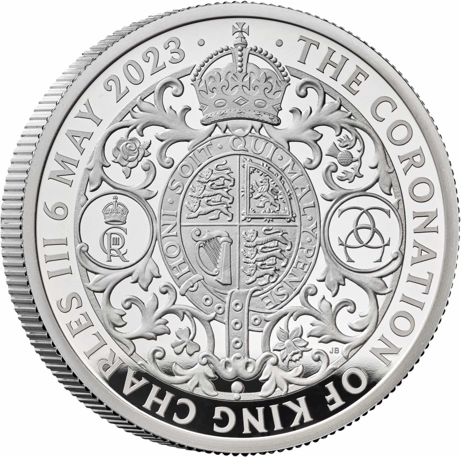 5 Pounds - Charles III Coronation; Silver Proof reverse