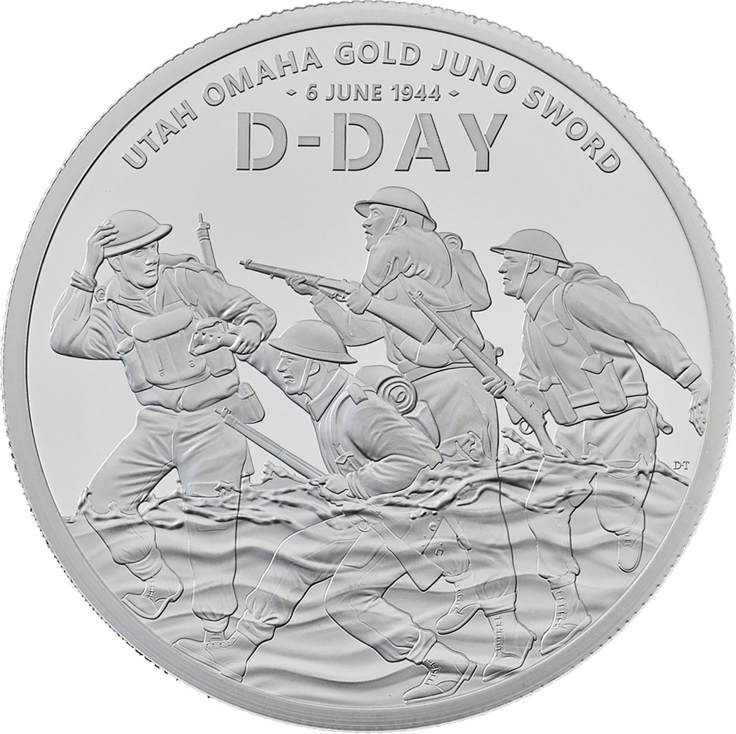 5 Pounds - Charles III D-Day 80th Anniversary; Silver Proof reverse