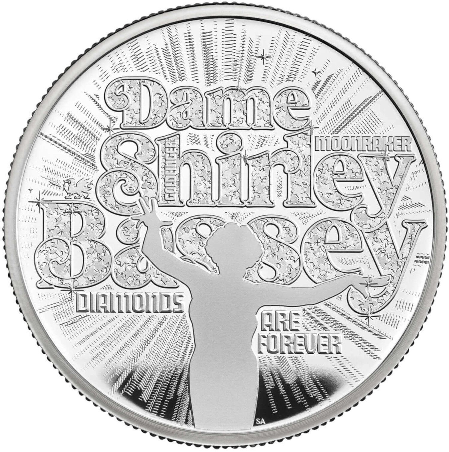 5 Pounds - Charles III Dame Shirley Bassey; Silver Proof reverse