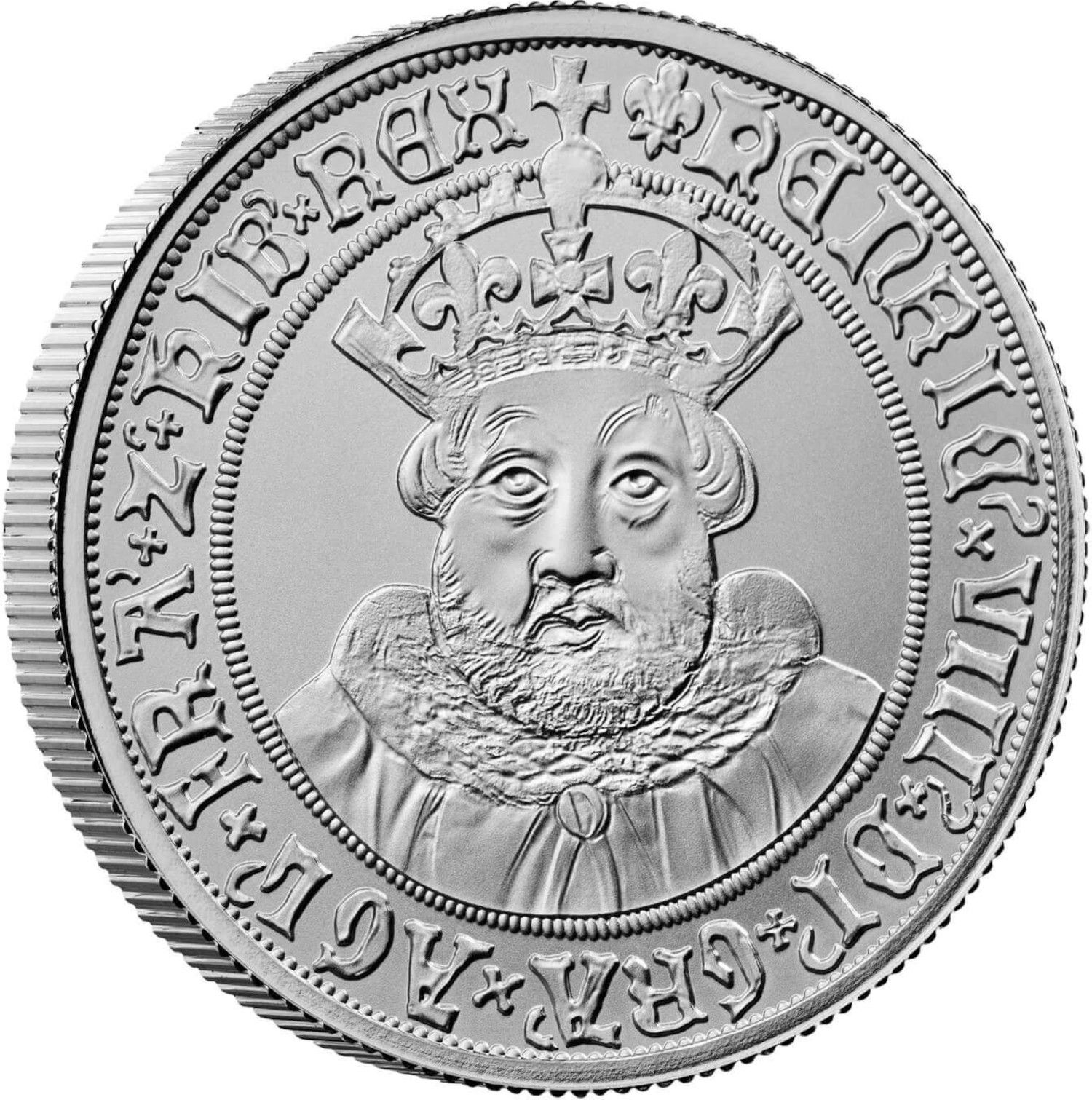 5 Pounds - Charles III Henry VIII; Silver Proof reverse