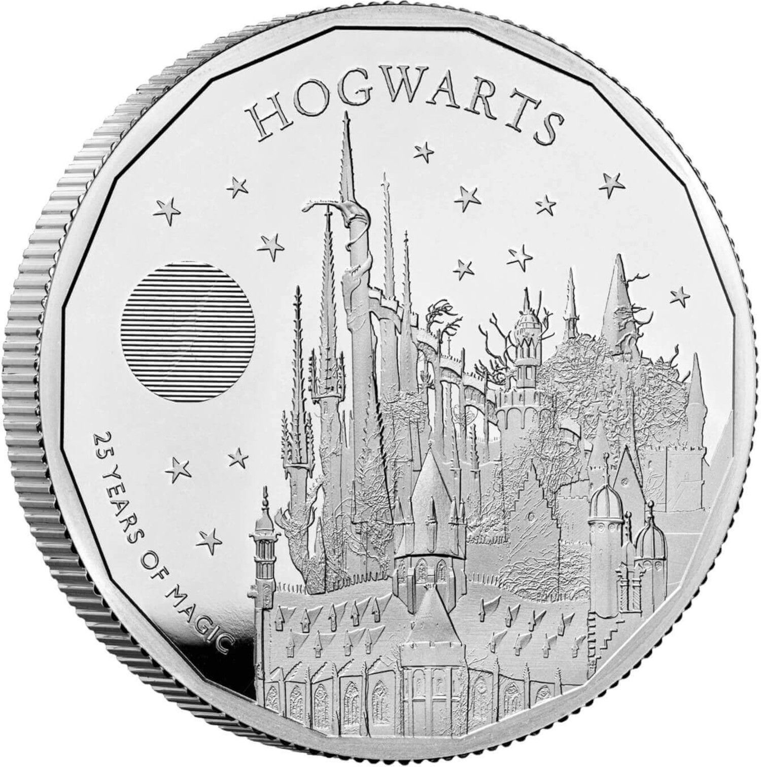 5 Pounds - Charles III Hogwarts Castle; Silver Proof reverse