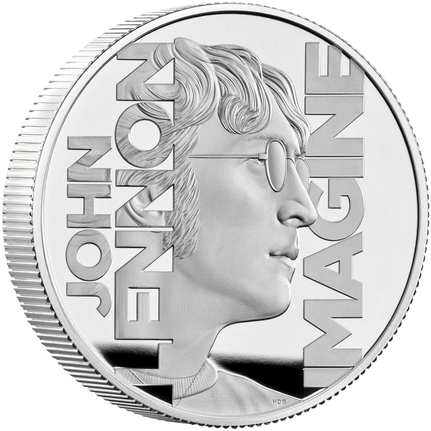 5 Pounds - Charles III John Lennon; Silver Proof reverse