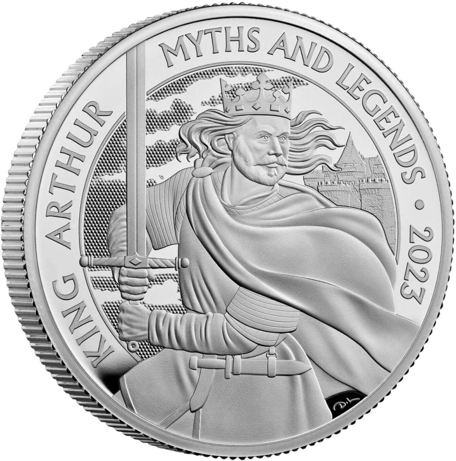 5 Pounds - Charles III King Arthur; Silver Proof reverse