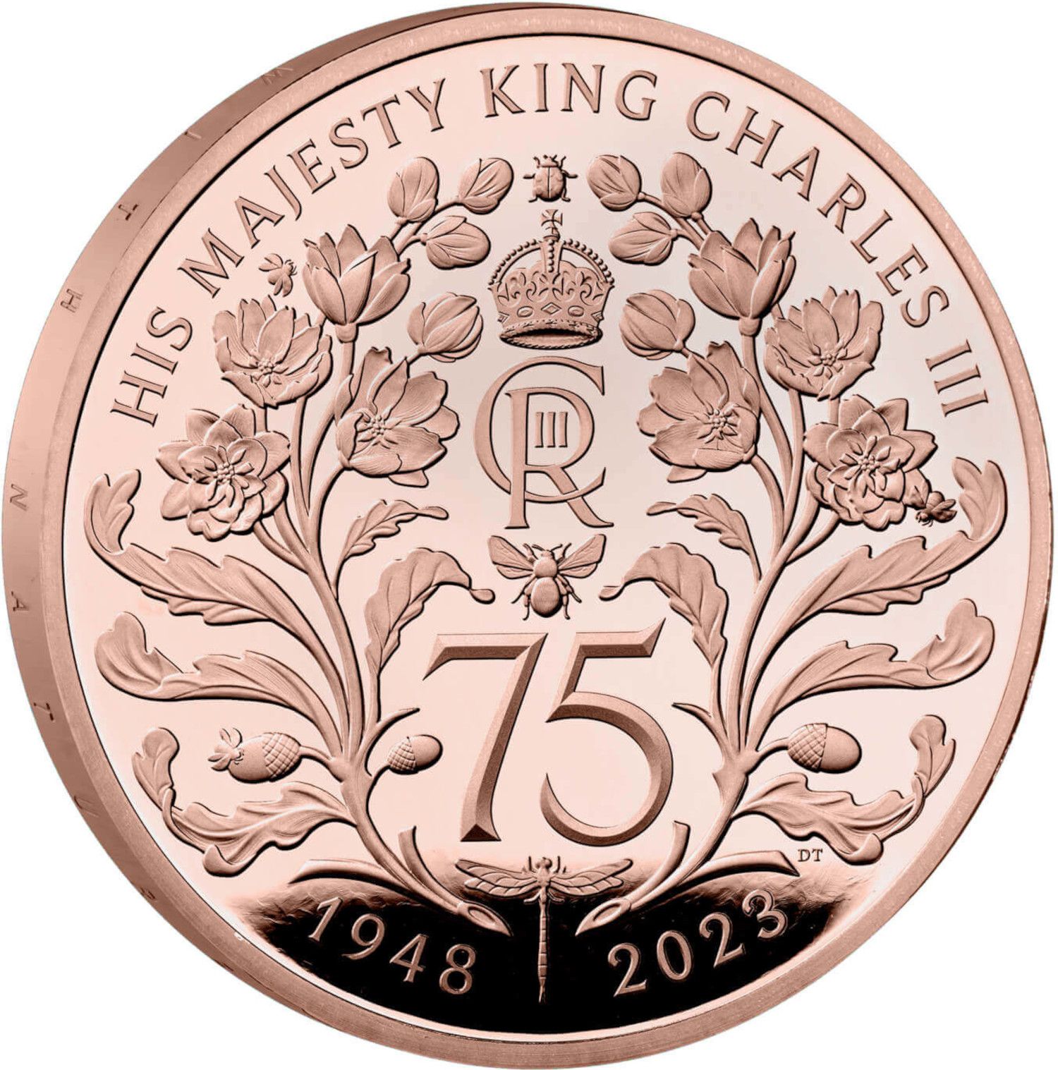 5 Pounds - Charles III King Charles' 75th Birthday; Gold Proof reverse